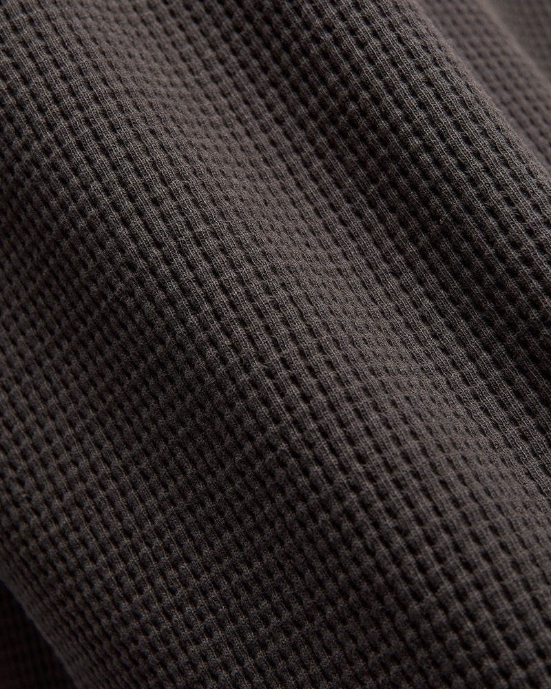 Long Sleeve Thermal Crew in Faded Black