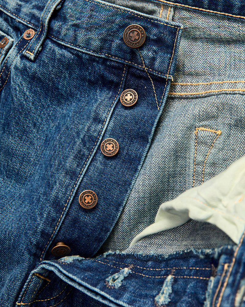 "Hank Freemont" 14oz Washed Selvedge Denim - Relaxed Straight Fit
