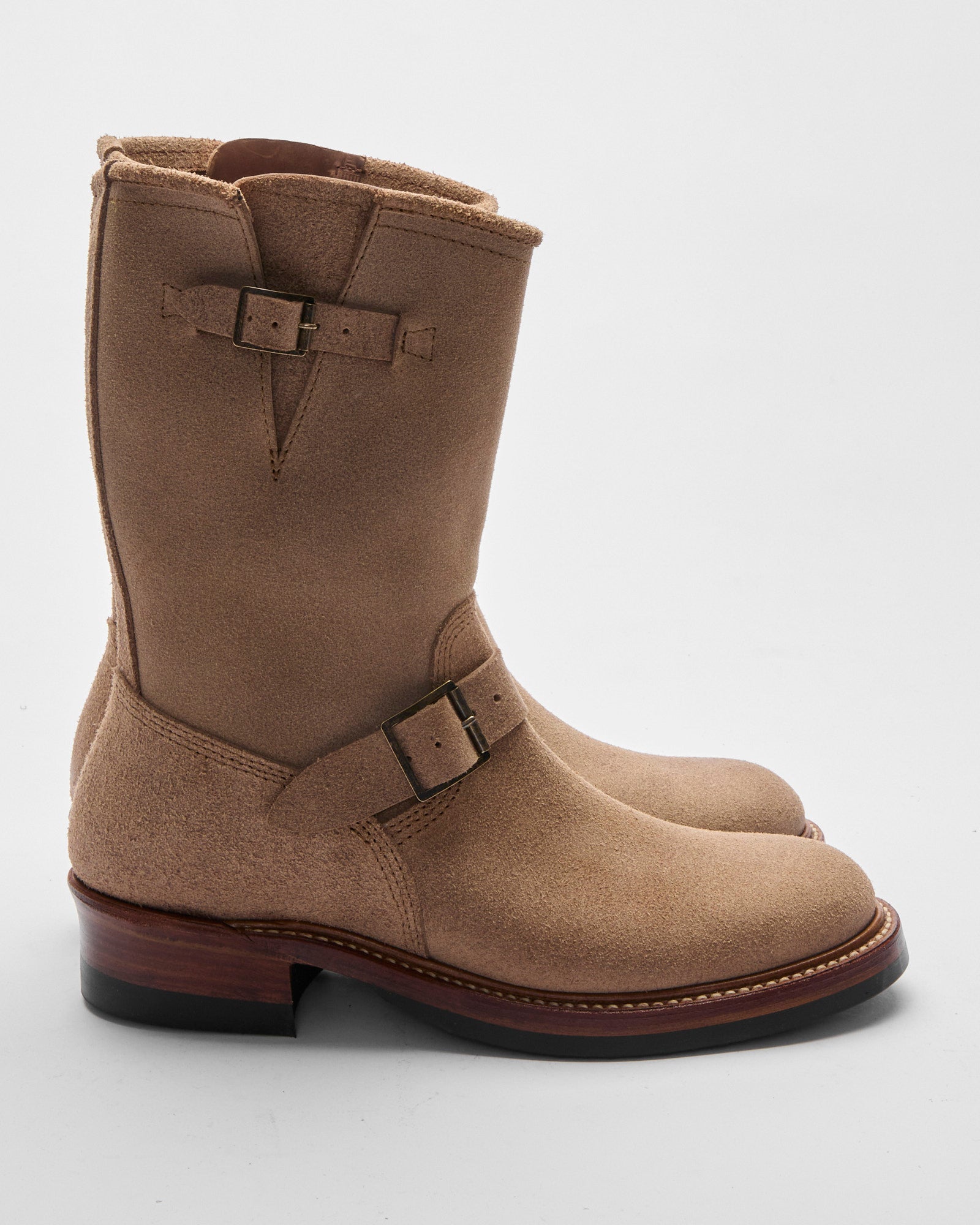 Wabash Engineer Boot in Horween Natural Roughout – Blue Owl Workshop