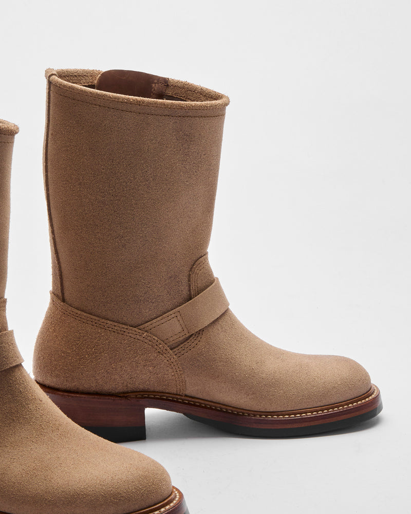 Wabash Engineer Boot in Horween Natural Roughout