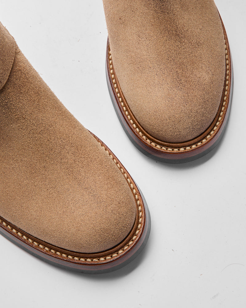 Wabash Engineer Boot in Horween Natural Roughout