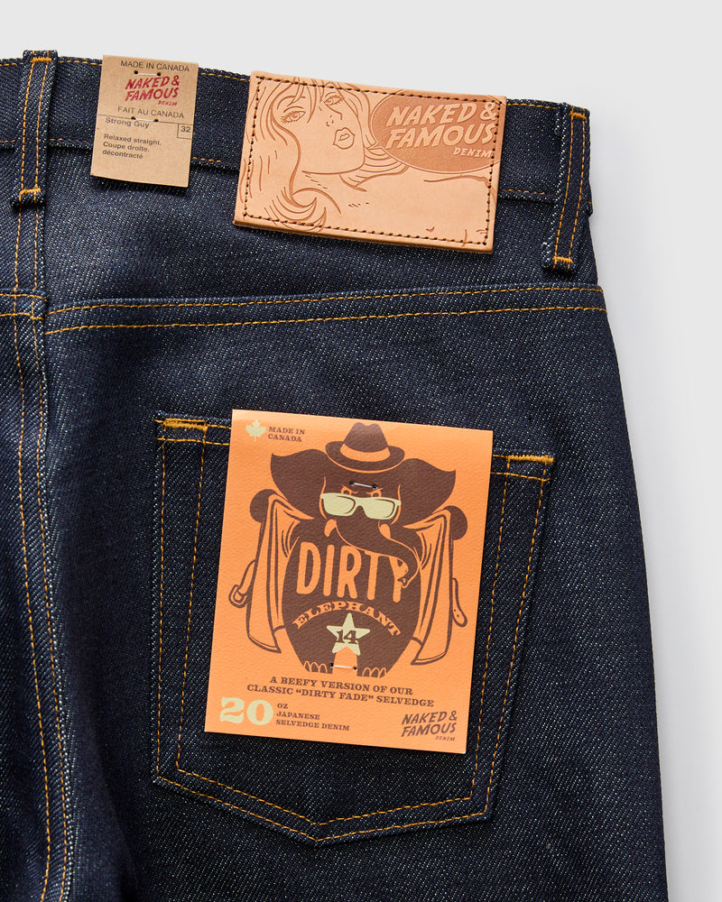 "Elephant 14 Dirty Elephant" 20oz Selvedge Denim - Strong Guy Fit