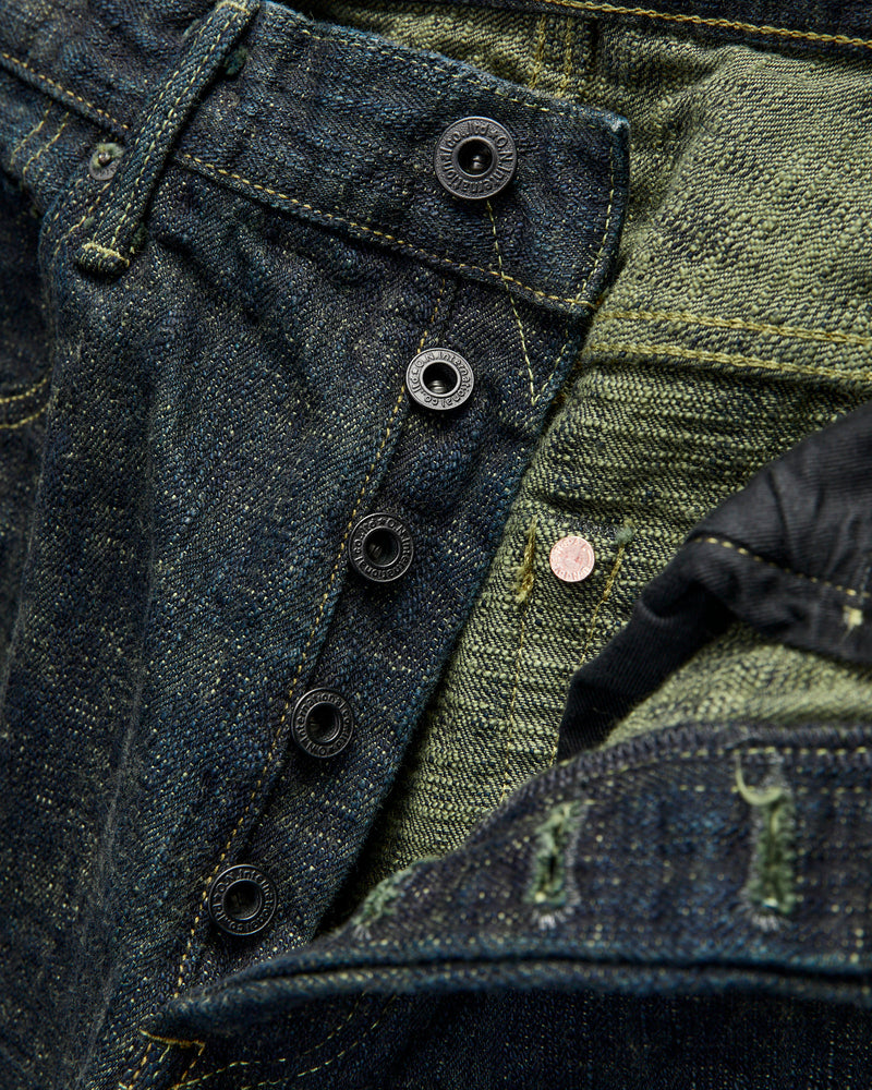 277-Bumpy "Kusaki Green Overdye" 17oz Selvedge Denim - Just-Right Straight Fit