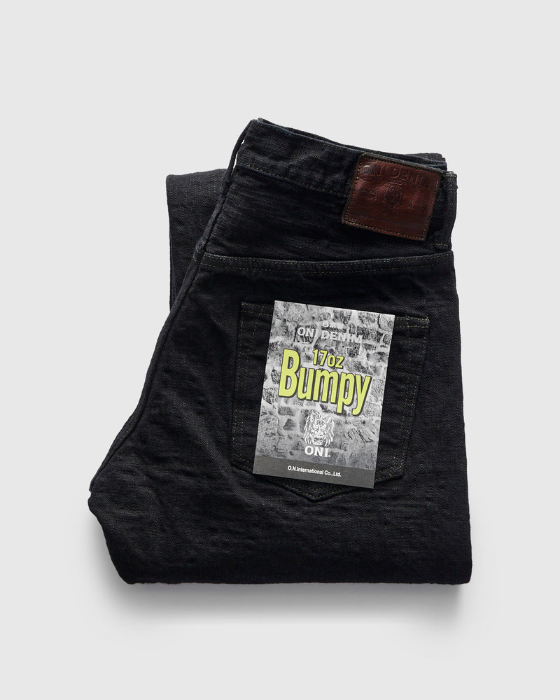 277-Bumpy "Kuro Black Overdye" 17oz Selvedge Denim - Just-Right Straight Fit