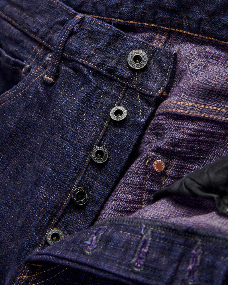 277-Bumpy "Murasaki Purple Overdye" 17oz Selvedge Denim - Just-Right Straight Fit