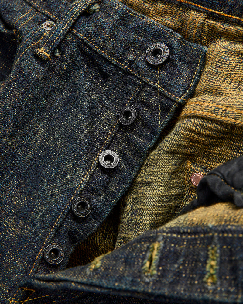 277-Bumpy "Oudo Ochre Overdye" 17oz Selvedge Denim - Just-Right Straight Fit
