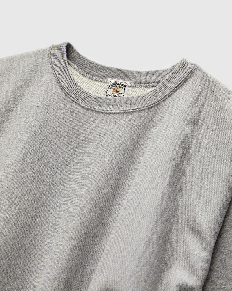 Reverse Weave Heavyweight Crewneck in Heather Grey