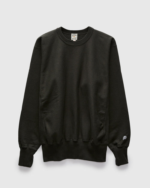 Reverse Weave Heavyweight Crewneck in Sulfur Black