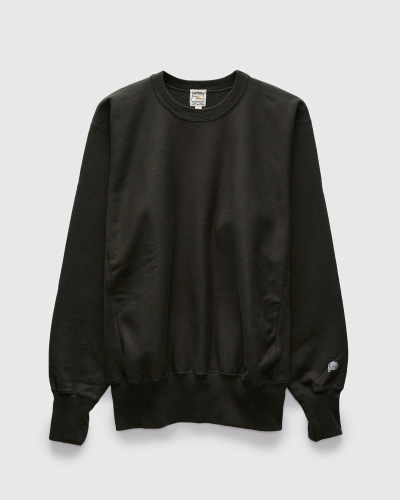 Reverse Weave Heavyweight Crewneck in Sulfur Black