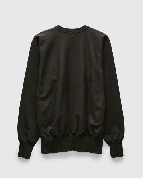 Reverse Weave Heavyweight Crewneck in Sulfur Black