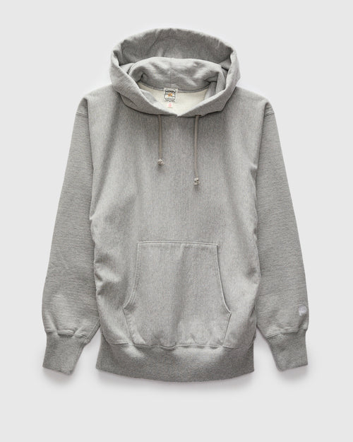 Reverse Weave Heavyweight Pullover Hoodie in Heather Grey