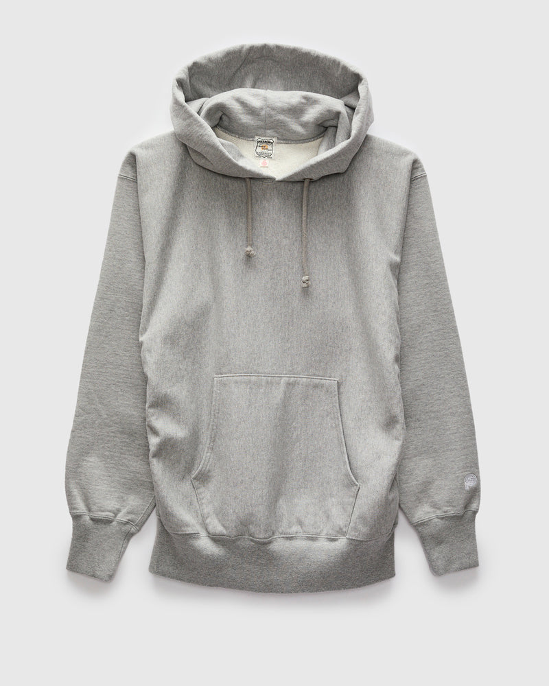 Reverse Weave Heavyweight Pullover Hoodie in Heather Grey