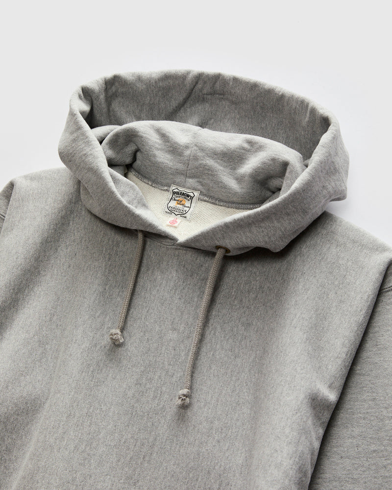 Reverse Weave Heavyweight Pullover Hoodie in Heather Grey