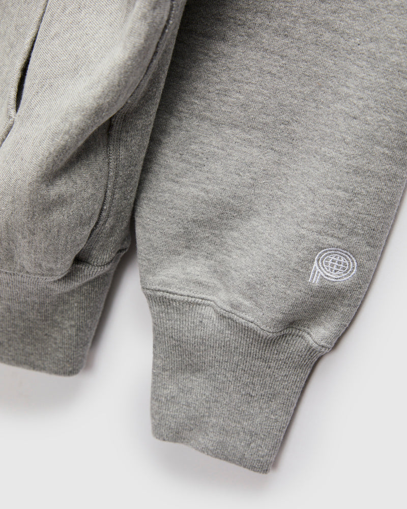 Reverse Weave Heavyweight Pullover Hoodie in Heather Grey