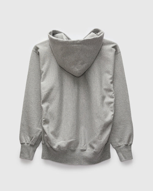 Reverse Weave Heavyweight Pullover Hoodie in Heather Grey