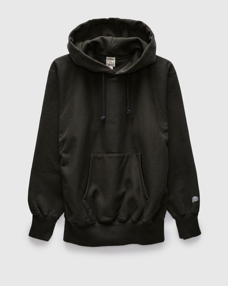 Reverse Weave Heavyweight Pullover Hoodie in Sulfur Black