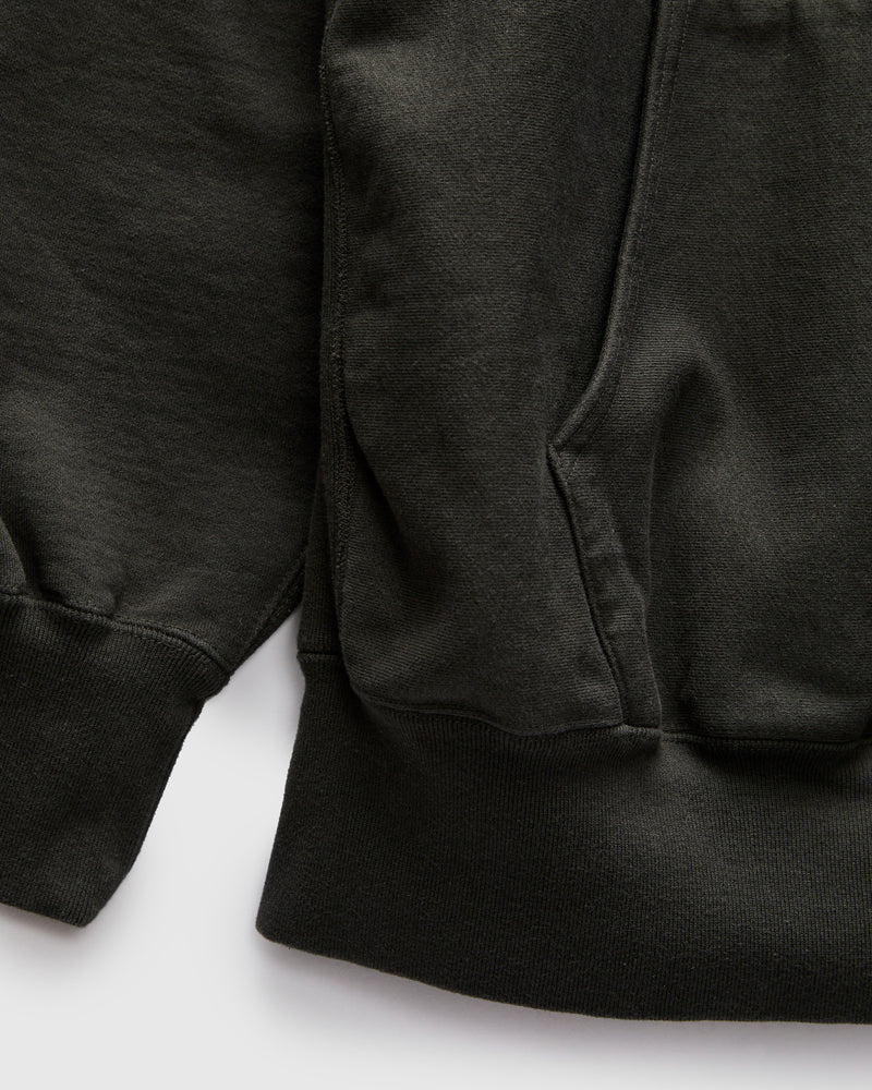 Reverse Weave Heavyweight Pullover Hoodie in Sulfur Black