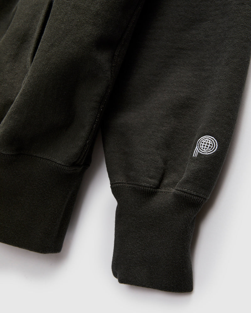 Reverse Weave Heavyweight Pullover Hoodie in Sulfur Black