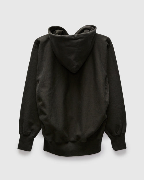Reverse Weave Heavyweight Pullover Hoodie in Sulfur Black