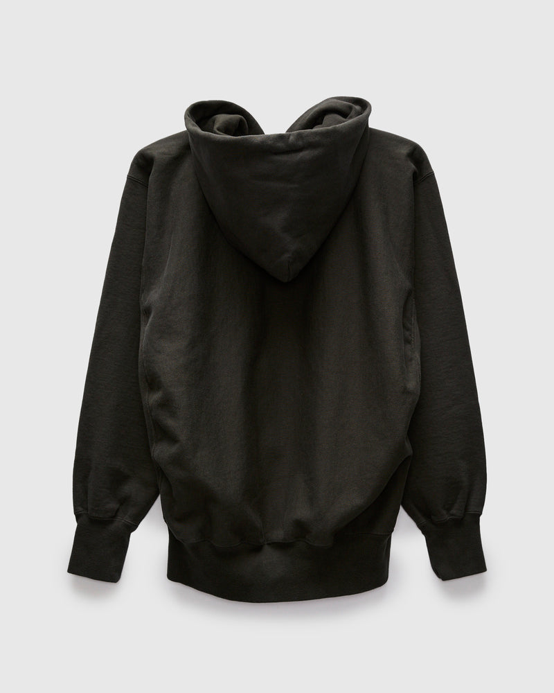 Reverse Weave Heavyweight Pullover Hoodie in Sulfur Black