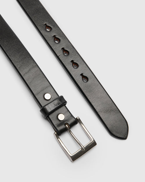 Saddle Leather Belt in Black