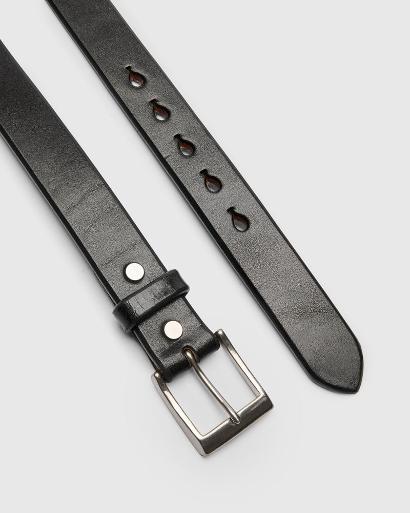 Saddle Leather Belt in Black
