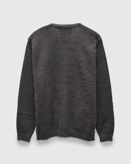 Shaggy Mohair Cardigan in Charcoal