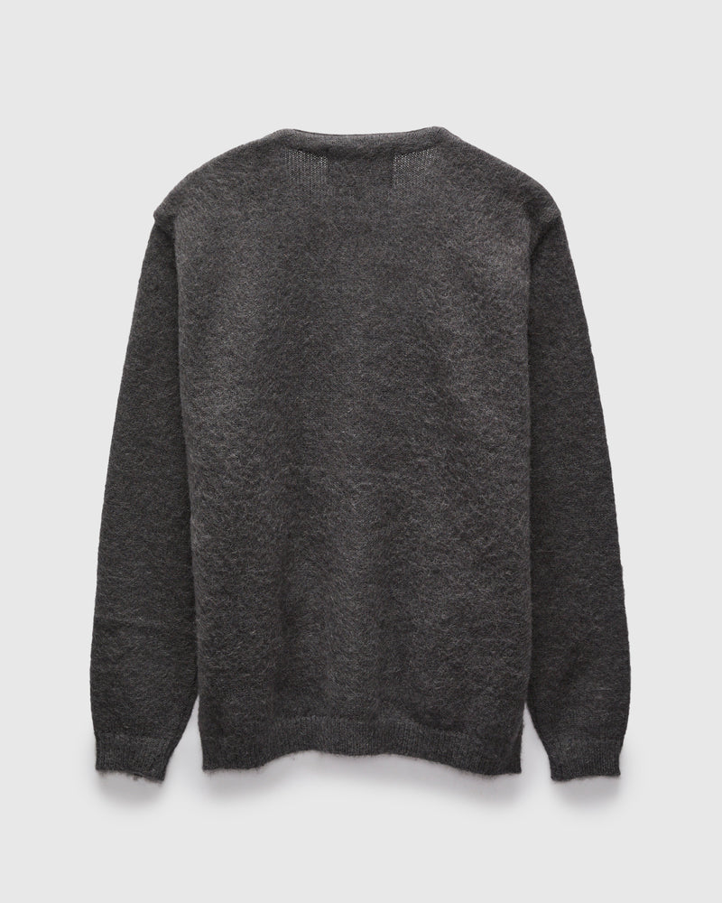 Shaggy Mohair Cardigan in Charcoal