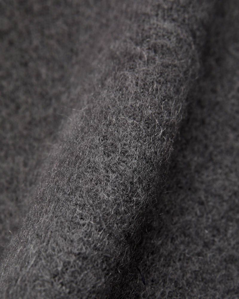 Shaggy Mohair Cardigan in Charcoal