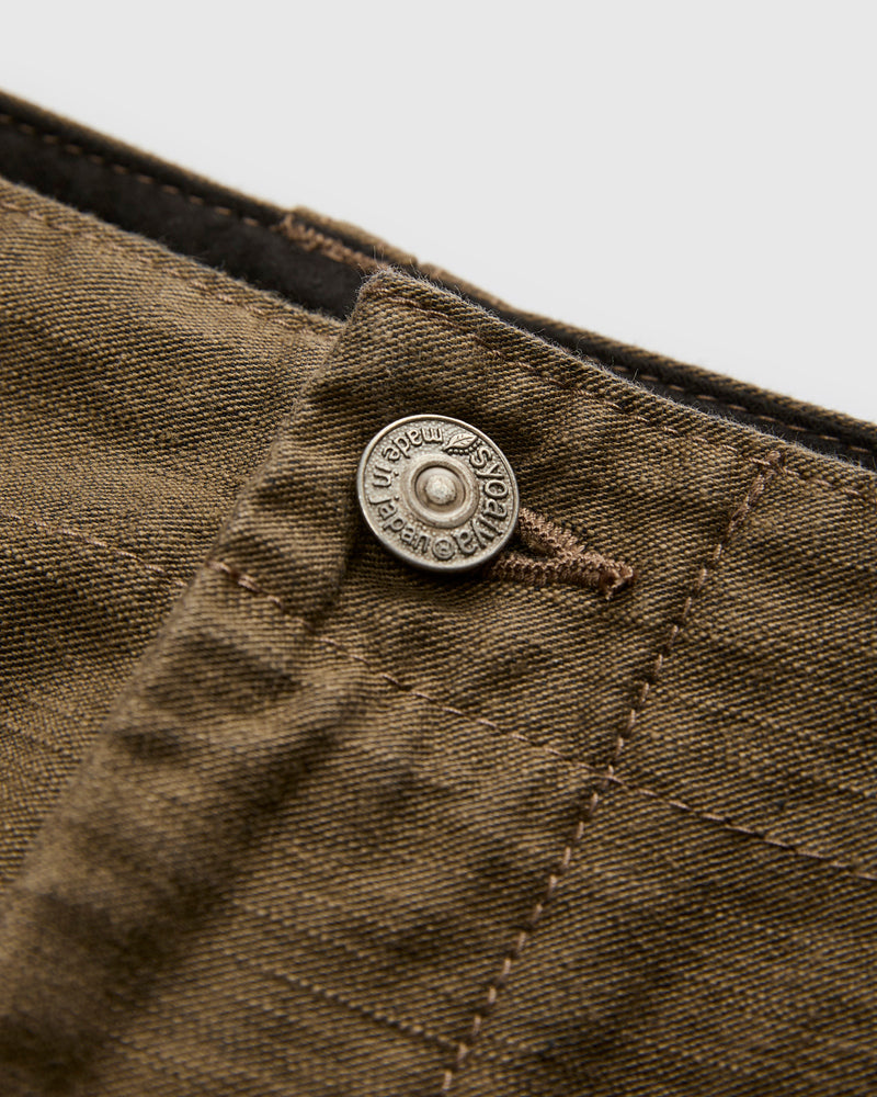 Sulfur Dye Work Trousers in Khaki Black