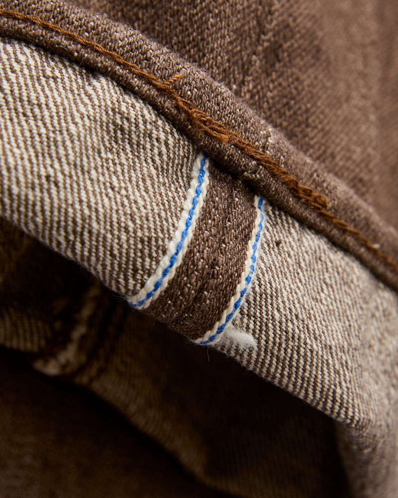BR-14oz-019 "Sulfur Brown" 14oz Slub Selvedge Denim - Relaxed Tapered Fit
