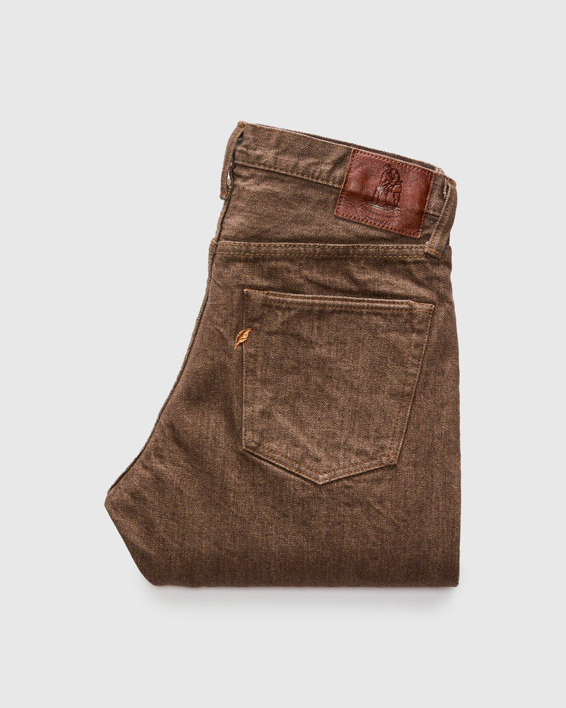 BR-14oz-019 "Sulfur Brown" 14oz Slub Selvedge Denim - Relaxed Tapered Fit