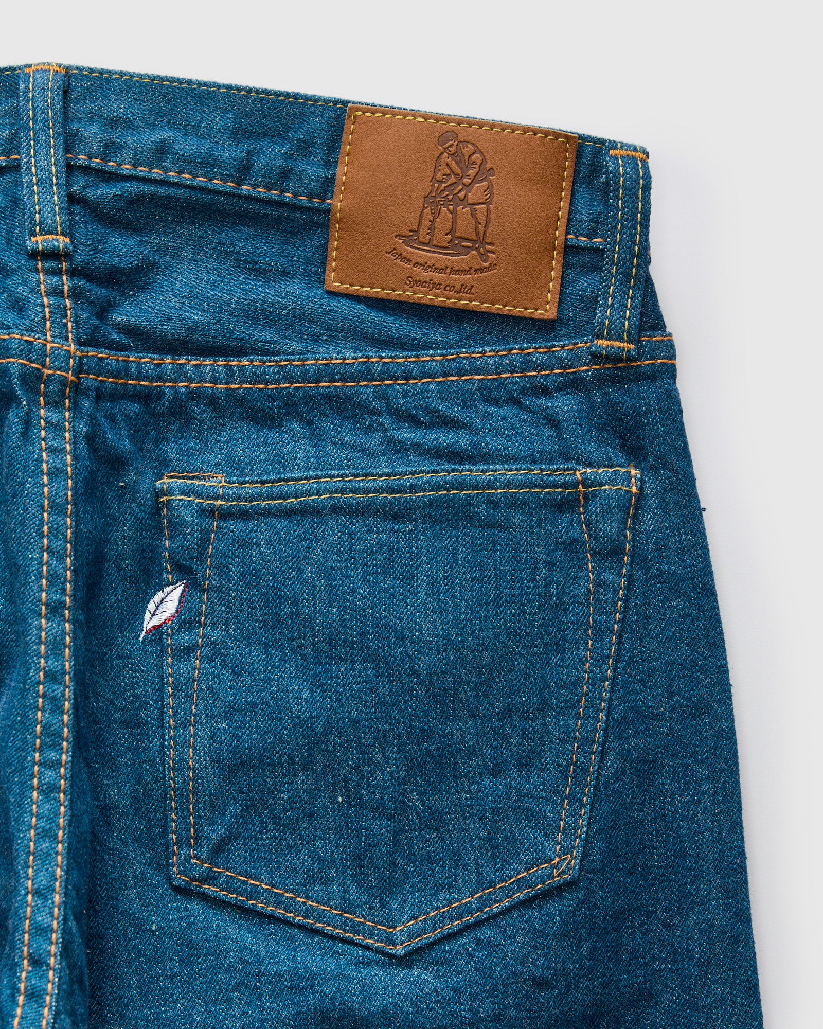 GRE-003 14oz Rinsed Selvedge Denim - Regular Straight Fit – Blue