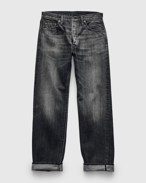 "Natural Used Black" 14oz Washed Selvedge Denim - Regular Straight Fit