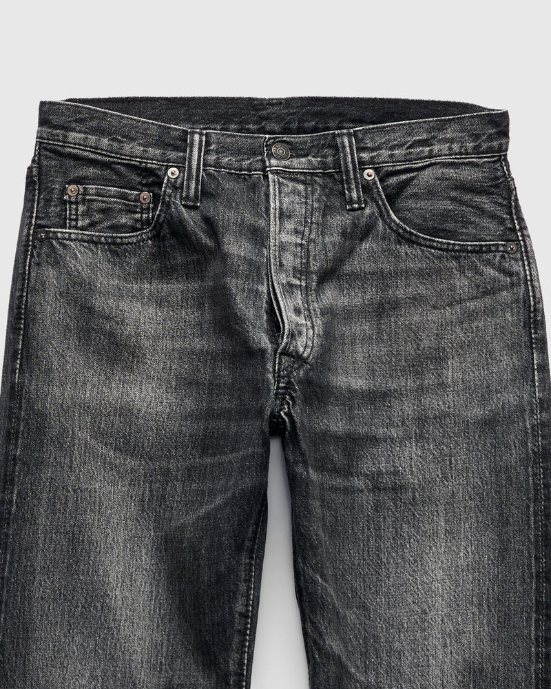 "Natural Used Black" 14oz Washed Selvedge Denim - Regular Straight Fit