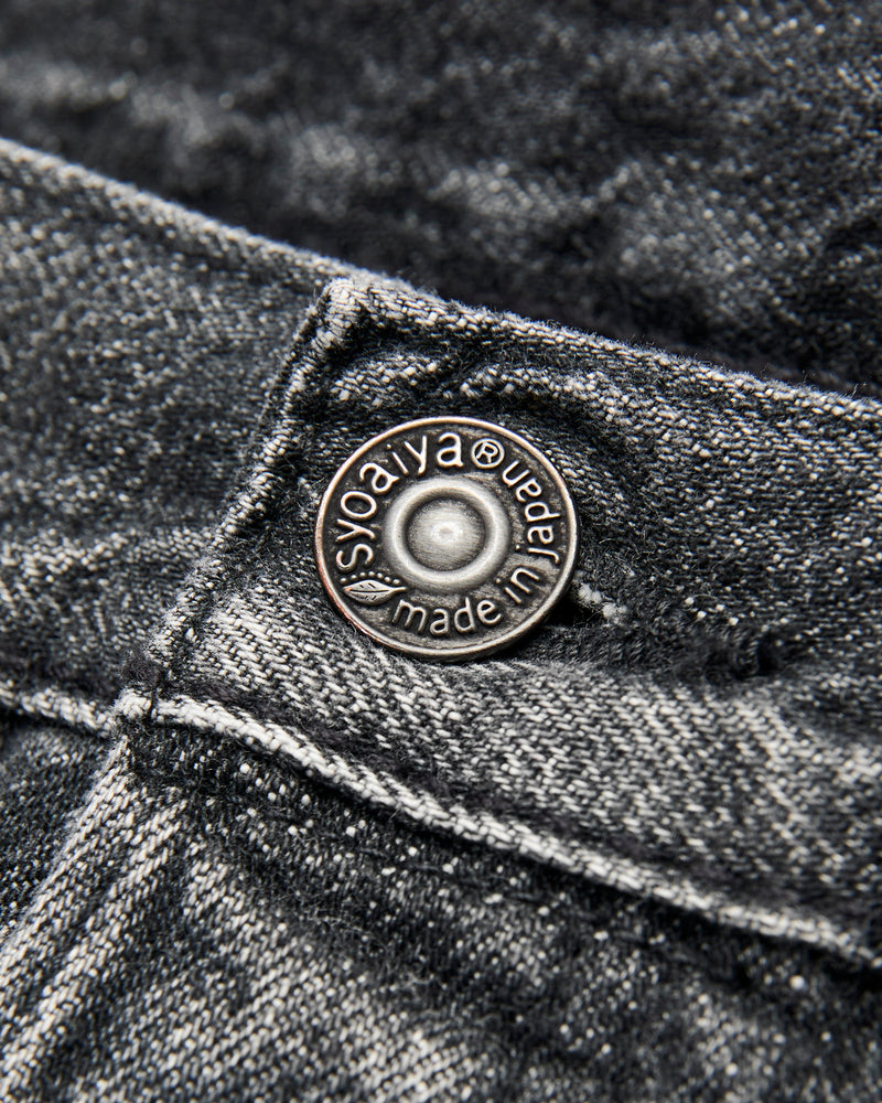 "Natural Used Black" 14oz Washed Selvedge Denim - Regular Straight Fit