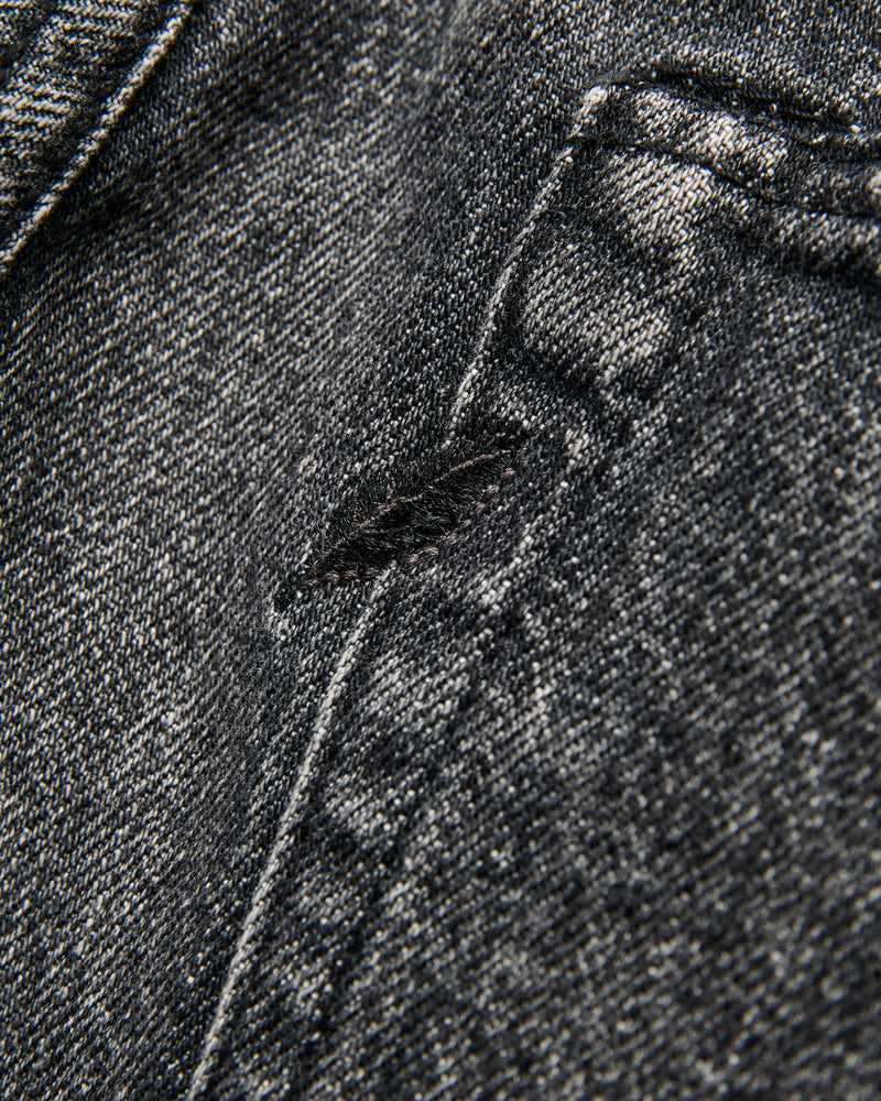 "Natural Used Black" 14oz Washed Selvedge Denim - Regular Straight Fit