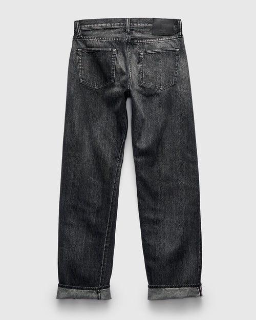 "Natural Used Black" 14oz Washed Selvedge Denim - Regular Straight Fit