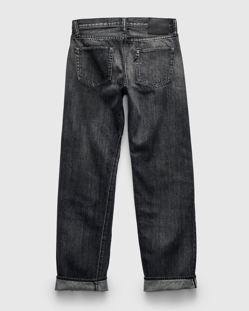 "Natural Used Black" 14oz Washed Selvedge Denim - Regular Straight Fit
