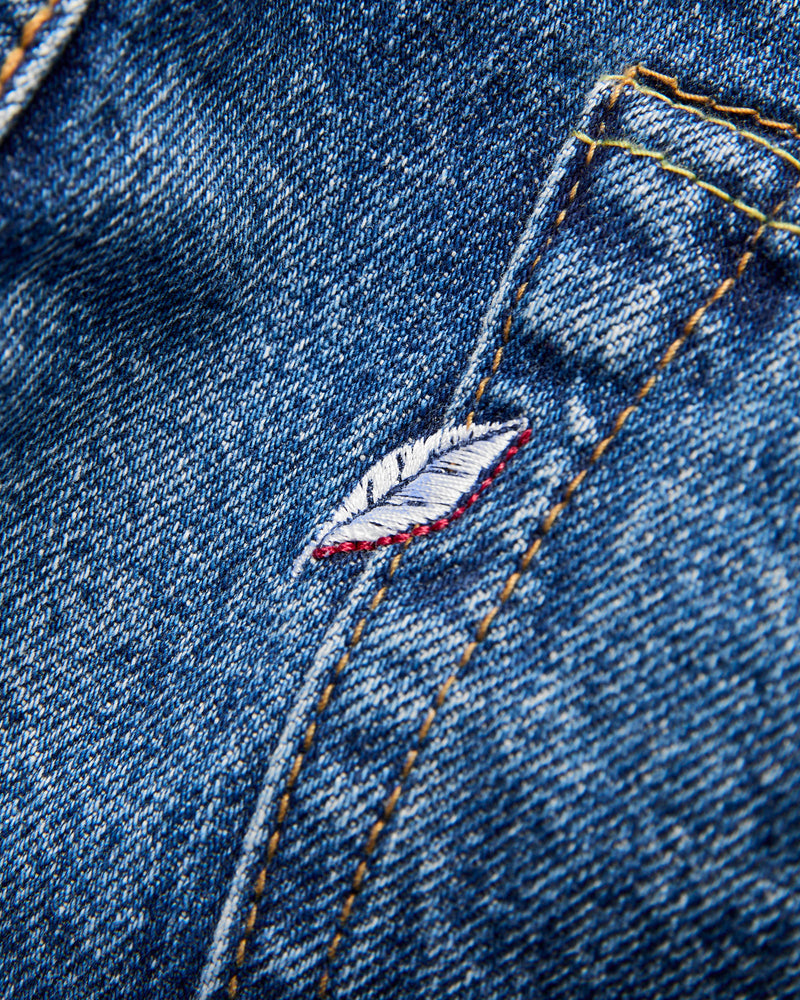 "Natural Used Indigo" 14oz Washed Selvedge Denim - Regular Straight Fit