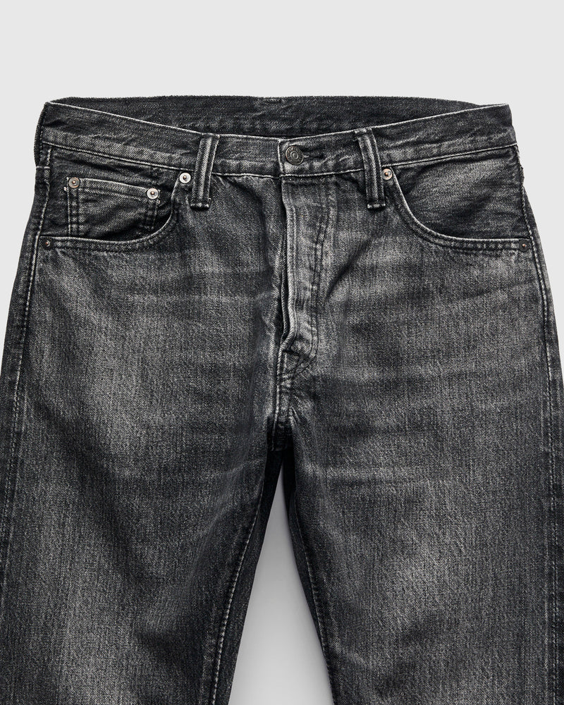 "Natural Used Black" 14oz Washed Selvedge Denim - Relaxed Tapered Fit