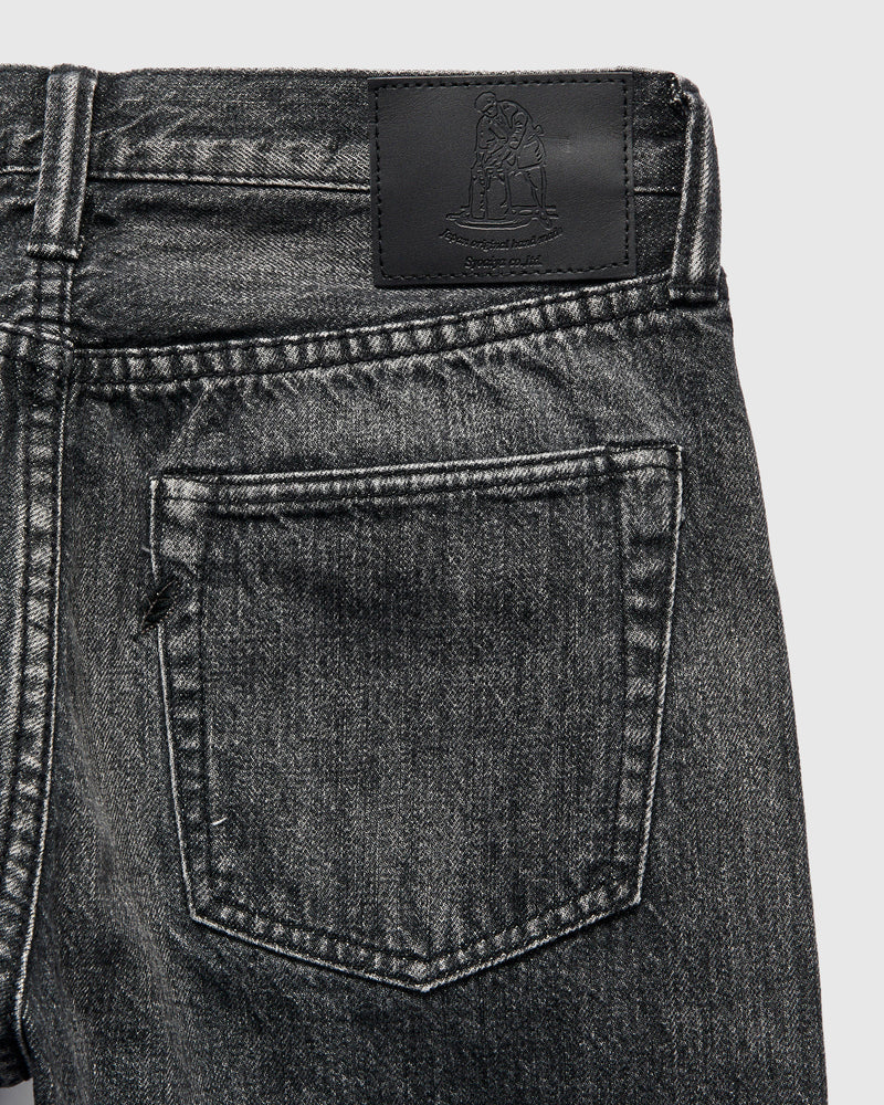 "Natural Used Black" 14oz Washed Selvedge Denim - Relaxed Tapered Fit