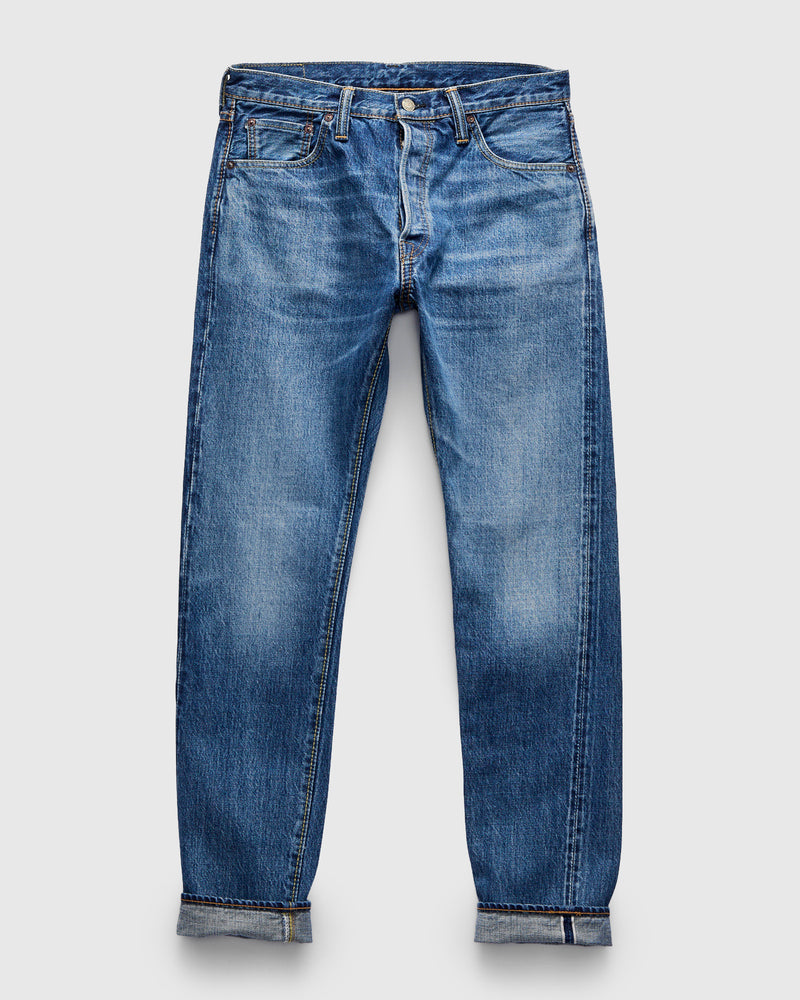 "Natural Used Indigo" 14oz Washed Selvedge Denim - Relaxed Tapered Fit