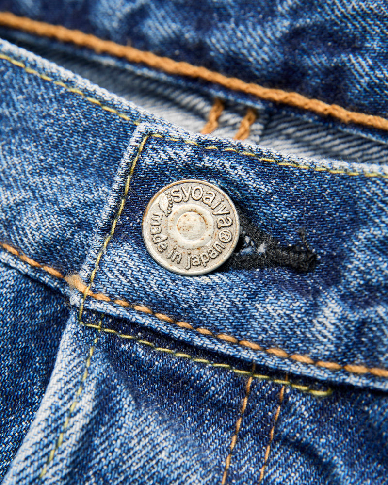 "Natural Used Indigo" 14oz Washed Selvedge Denim - Relaxed Tapered Fit