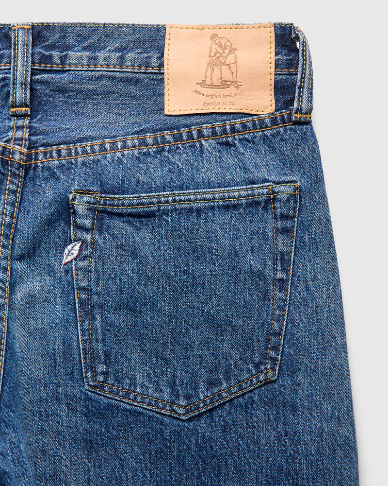 "Natural Used Indigo" 14oz Washed Selvedge Denim - Relaxed Tapered Fit