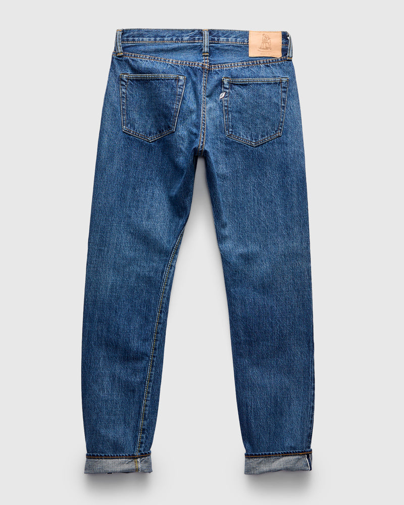 "Natural Used Indigo" 14oz Washed Selvedge Denim - Relaxed Tapered Fit