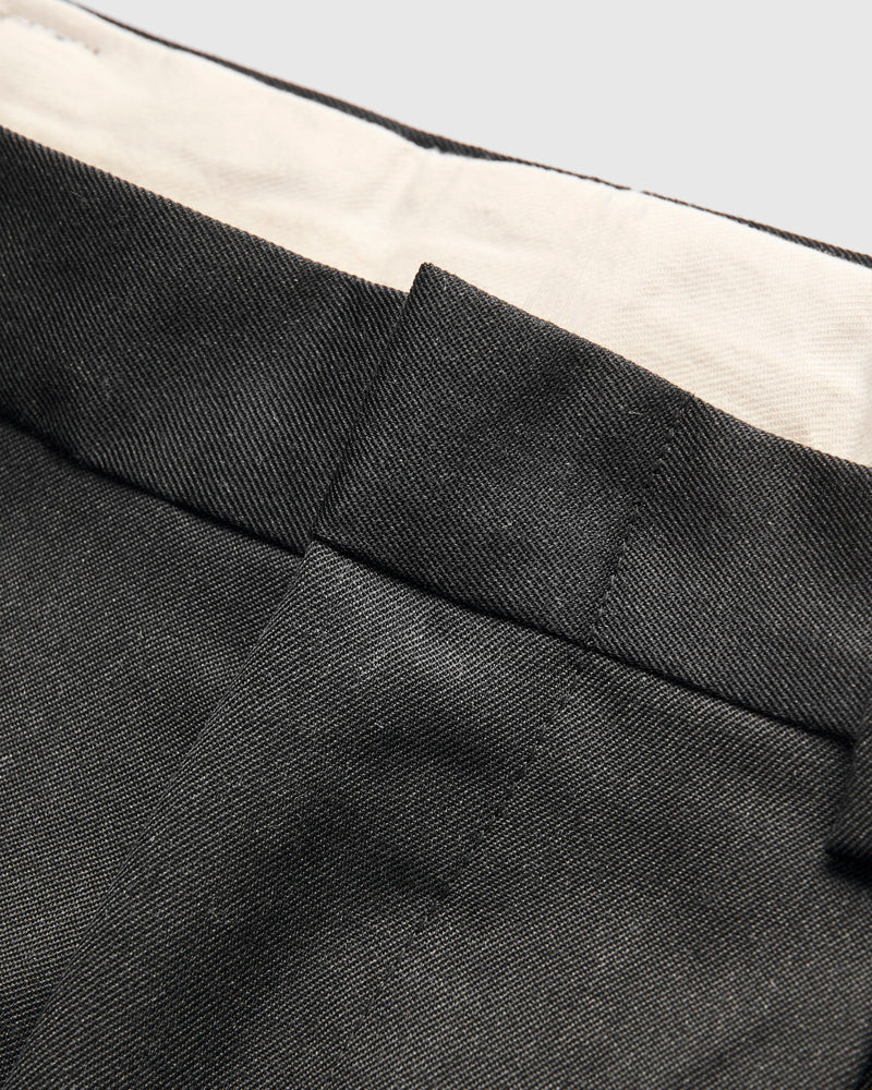 Single-Pleat Wool Trousers in Charcoal