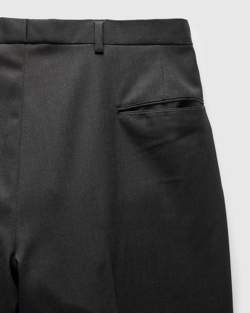 Single-Pleat Wool Trousers in Charcoal