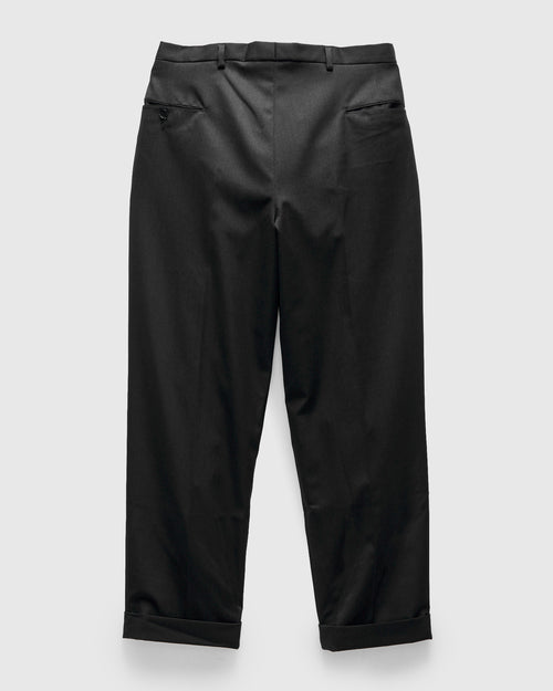 Single-Pleat Wool Trousers in Charcoal