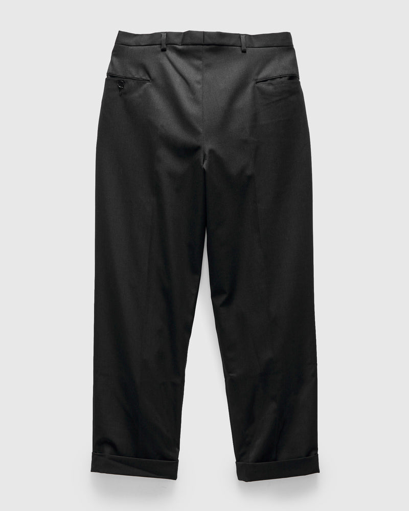 Single-Pleat Wool Trousers in Charcoal